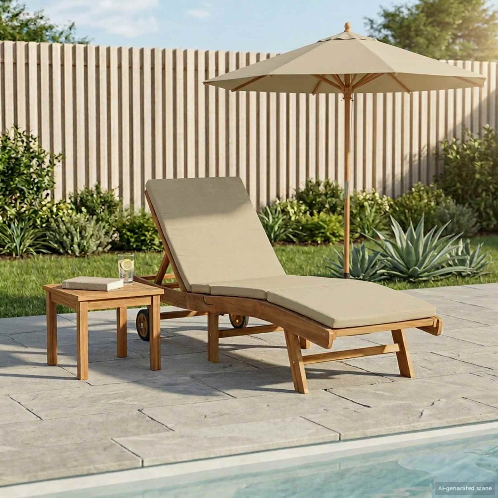 Sonnenliege Braun Massivholz Teak