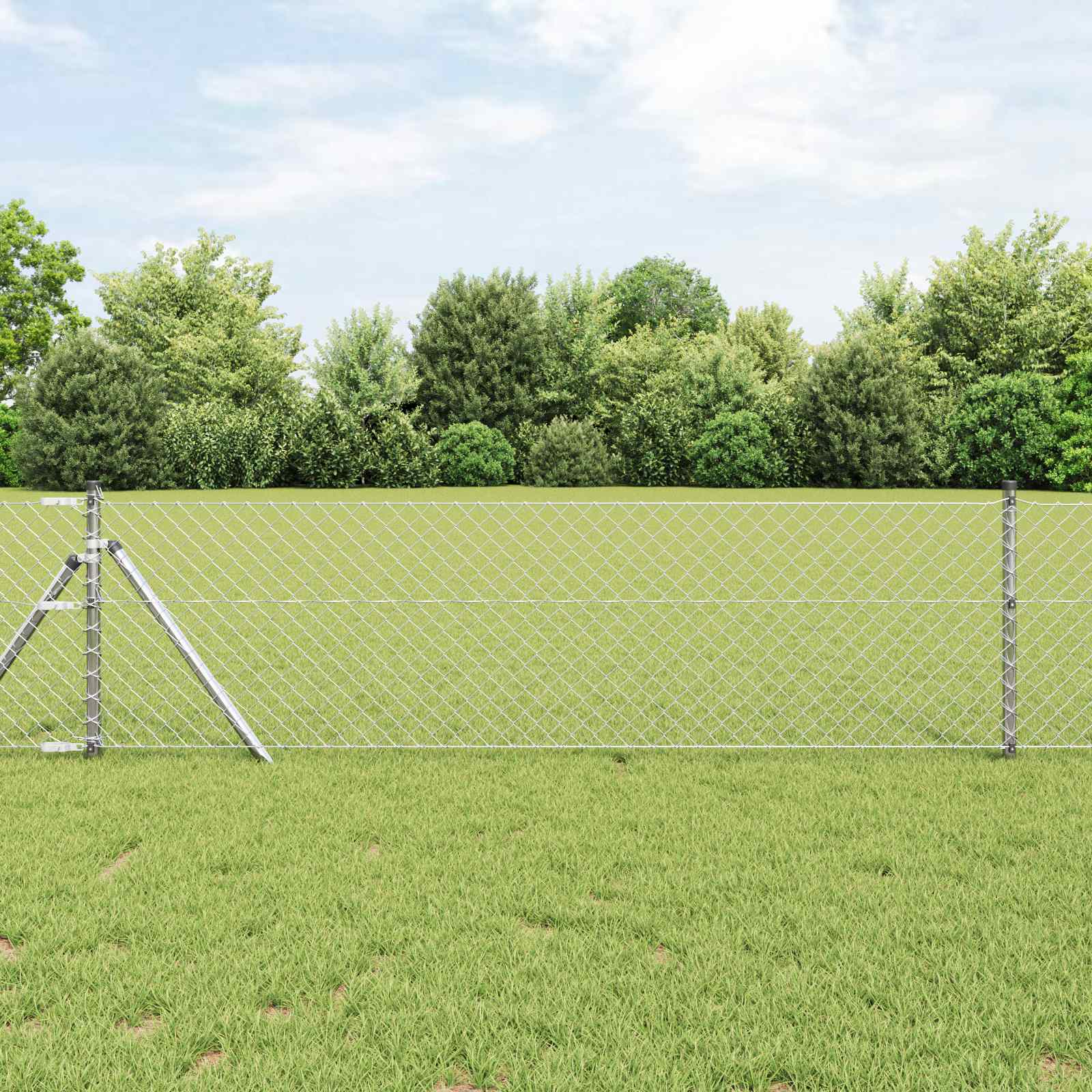Maschendrahtzaun Verzinkter Stahl 15x1 m Silbern