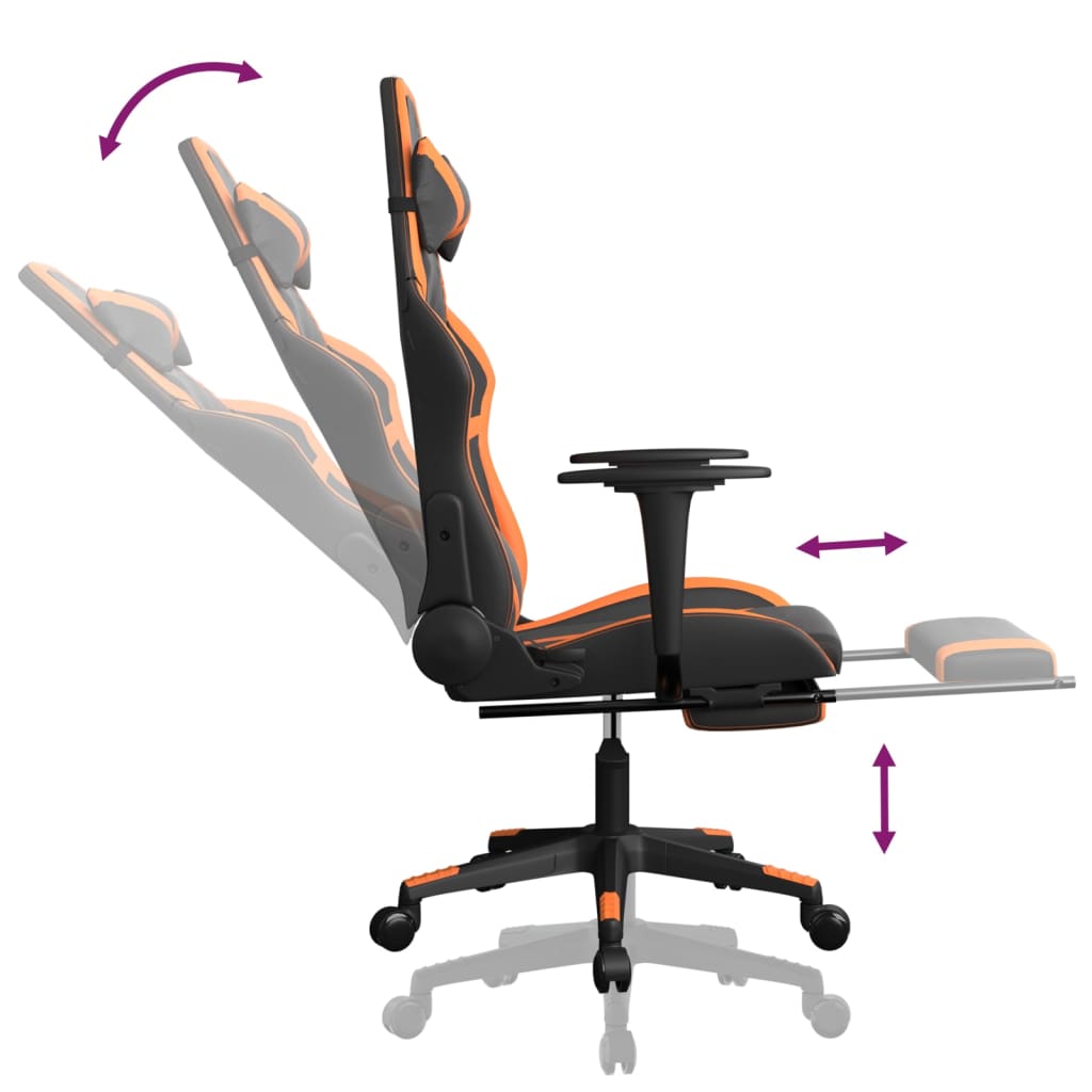 Gaming-Stuhl mit Massagefunktion Schwarz und Grün Kunstleder