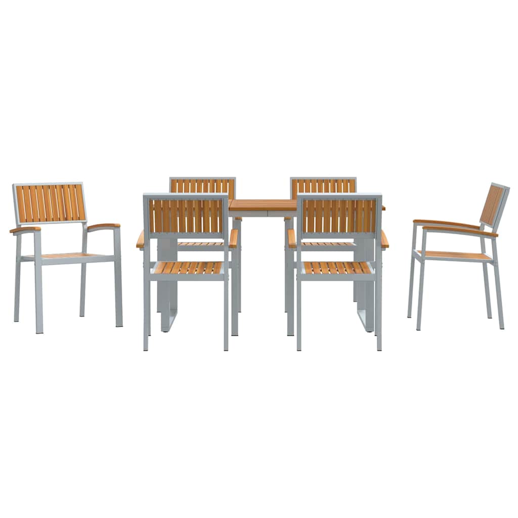 Garten Essgruppe 5 pcs Grau Massivholz Akazie