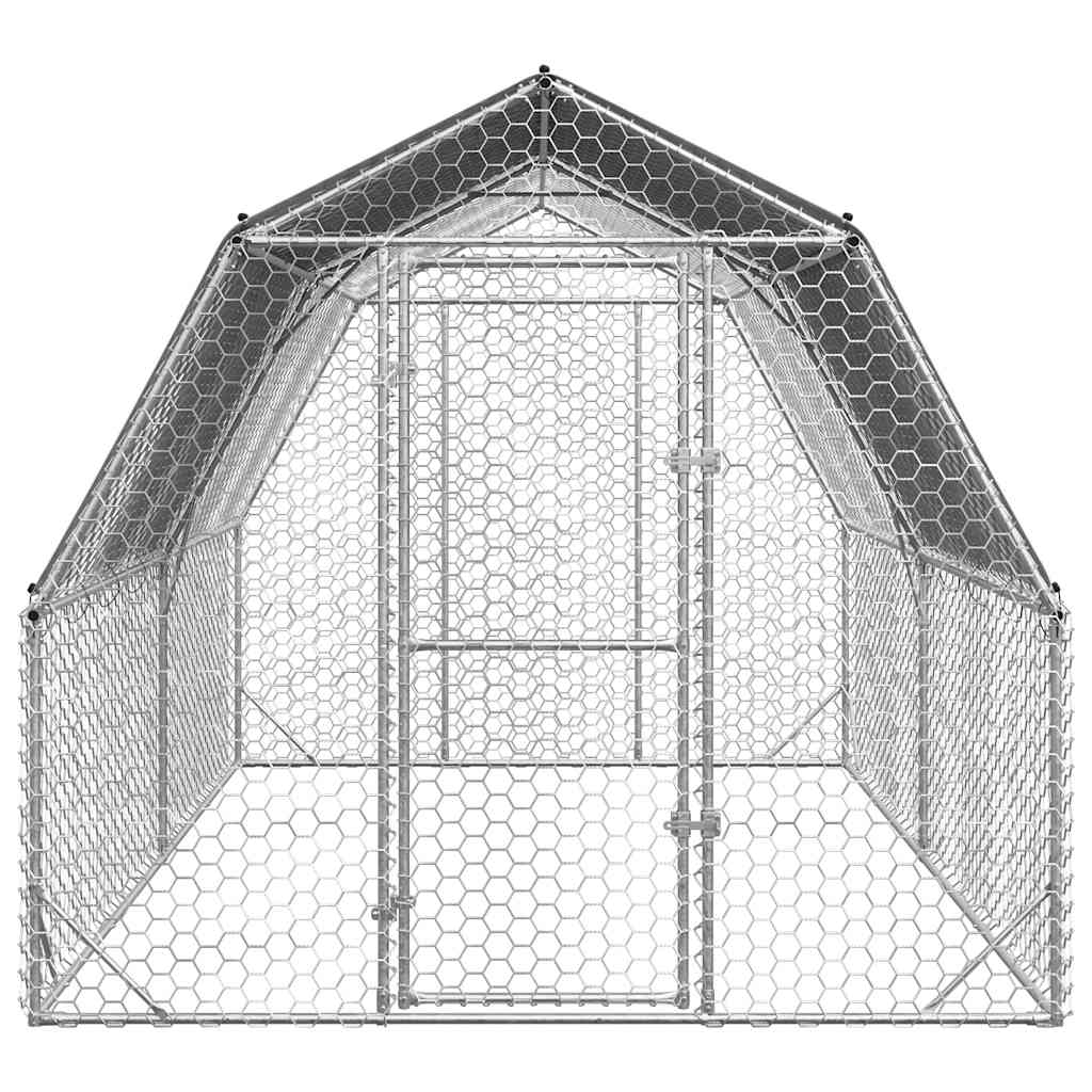 Hühnerstall mit Dach 2,5x4x2,25 m Verzinkter Stahl