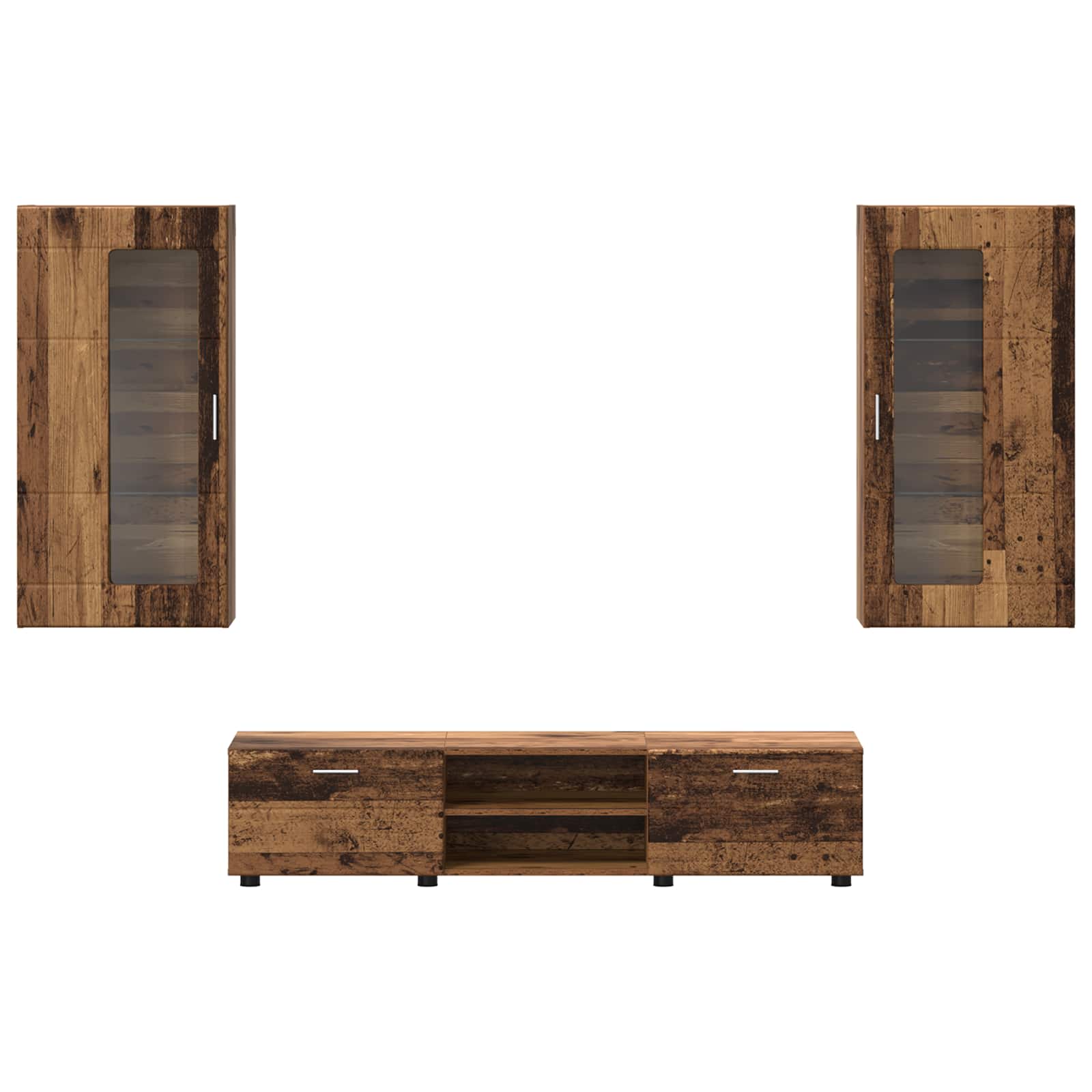 Highboard mit Regal FLORIN Weiß 60 x 35 x 182 cm Holzwerkstoff