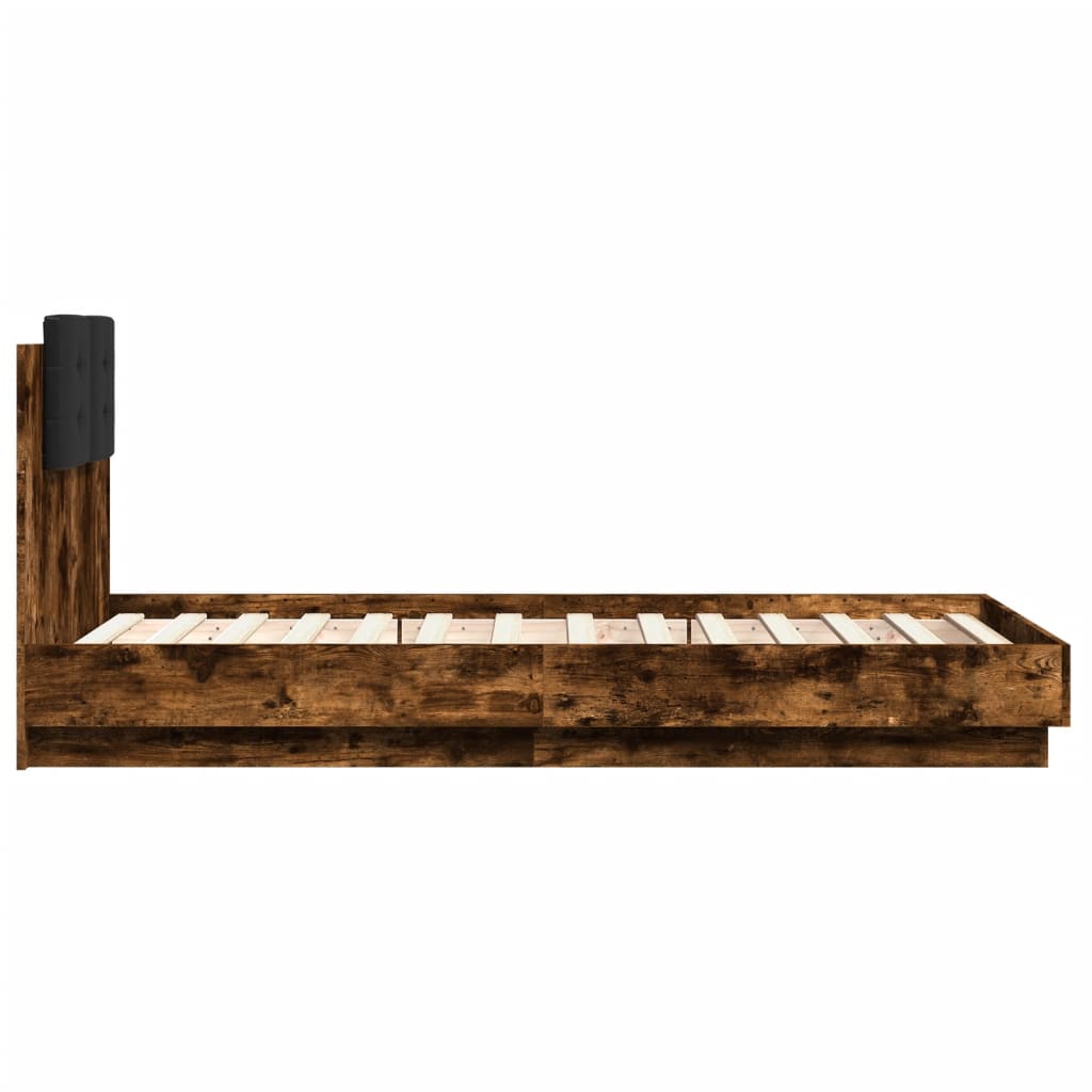Bettgestell mit Kopfteil Grau Sonoma 180x200 cm Holzwerkstoff
