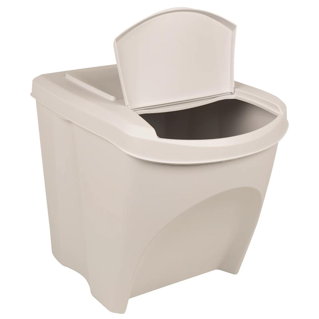 Stapelbare Mülleimer 3 Stk. Grau 75 L Polypropylen