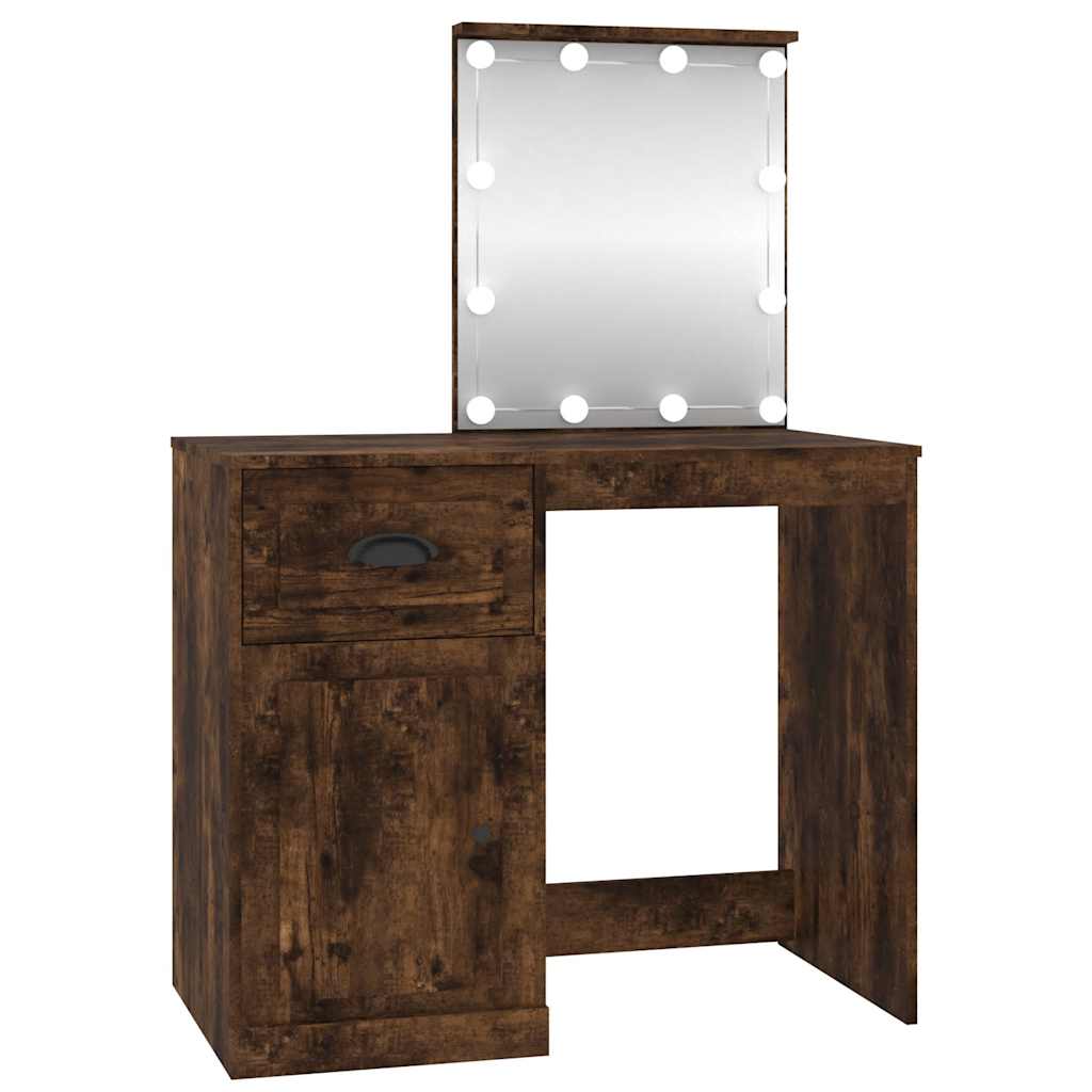 Schminktisch mit Spiegel Weiß 90x50x132,5 cm Holzwerkstoff