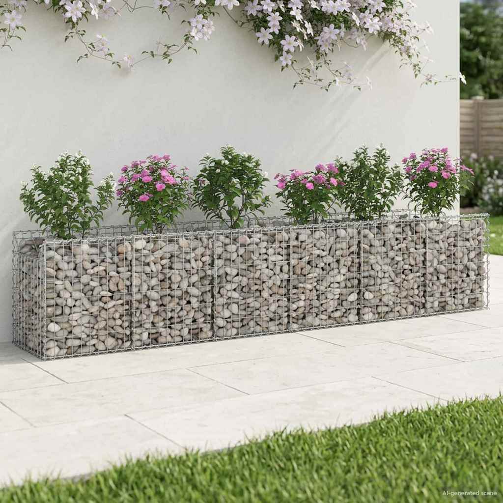 Gabionen-Hochbeet 2 pcs Silber
