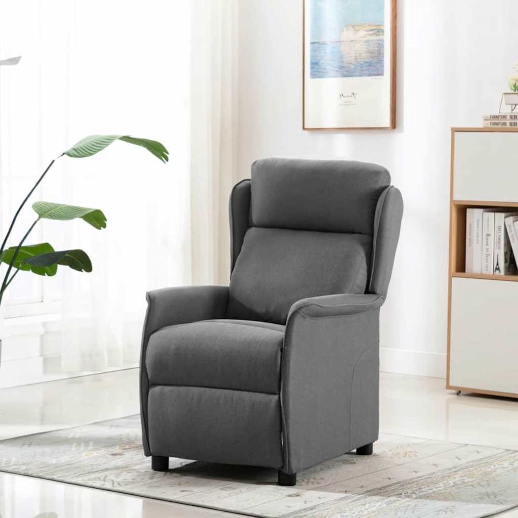 Massagesessel mit Kissen Hellgrau 93,5 x 67,5 x 101,5 cm Stoff