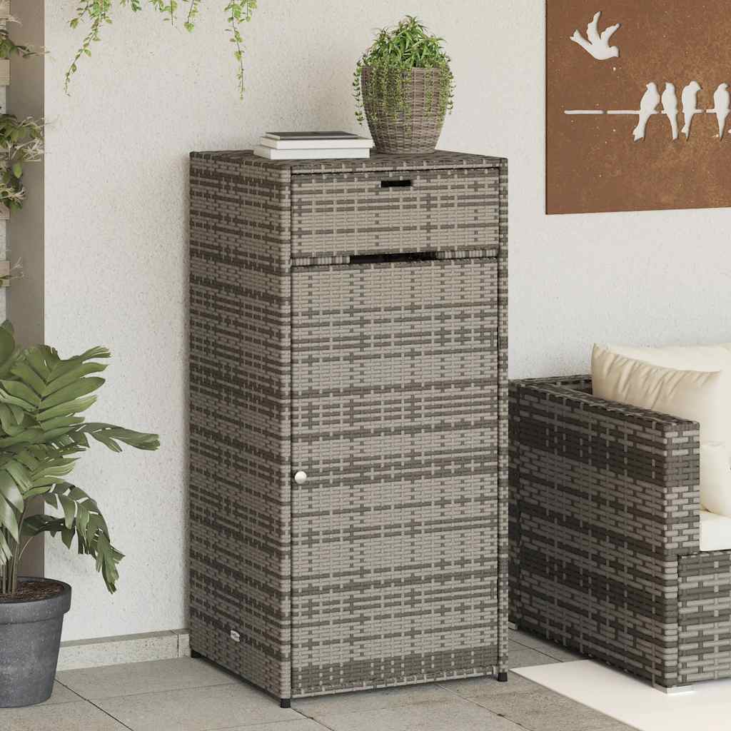 Gartenschrank Schwarz 55x55x111 cm Poly Rattan