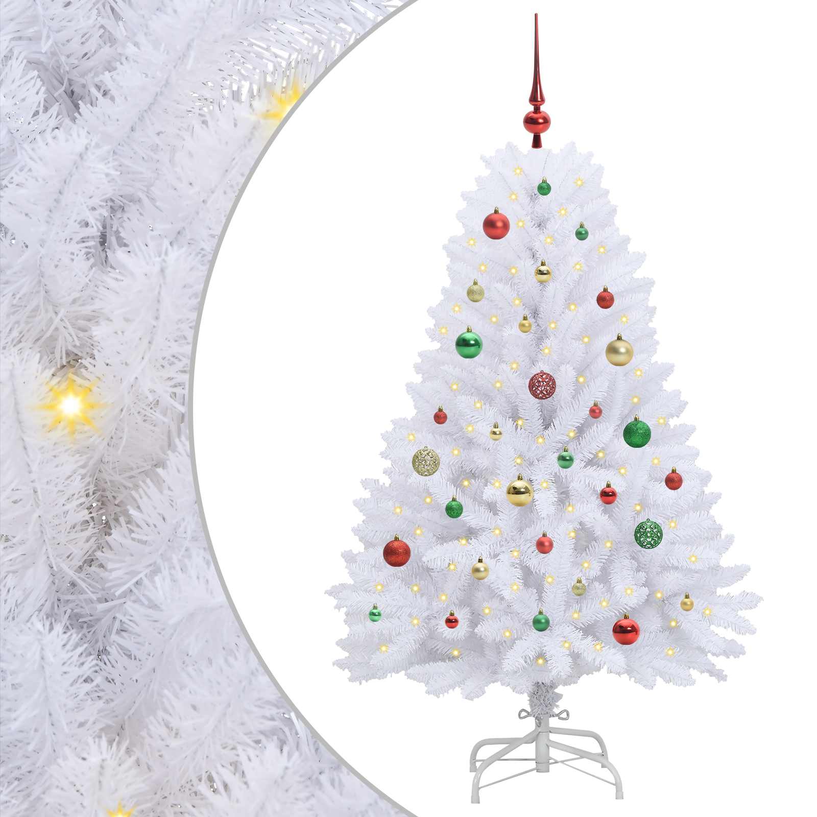 Künstlicher klappbarer Weihnachtsbaum Weiß 120 cm PVC und Stahl