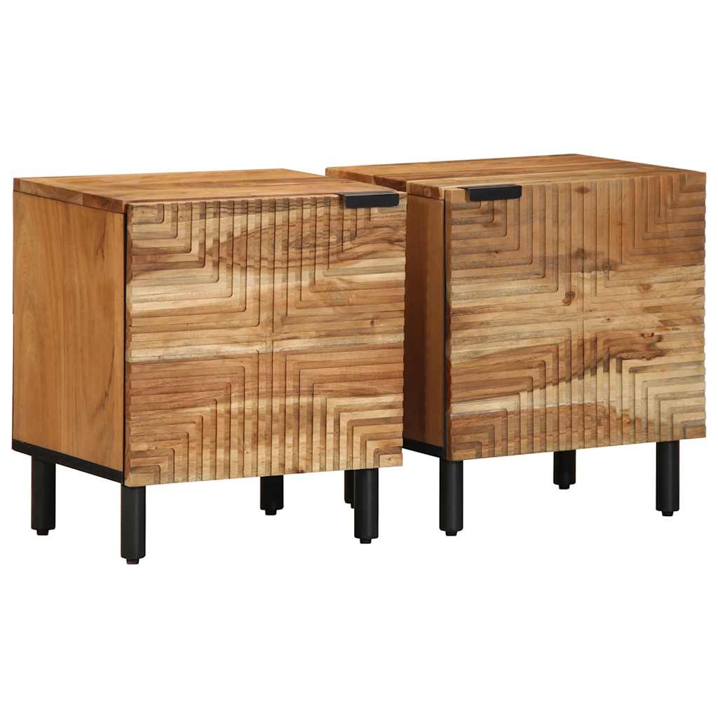 Nachttisch Braun 40x33x46 cm Massivholz Mango