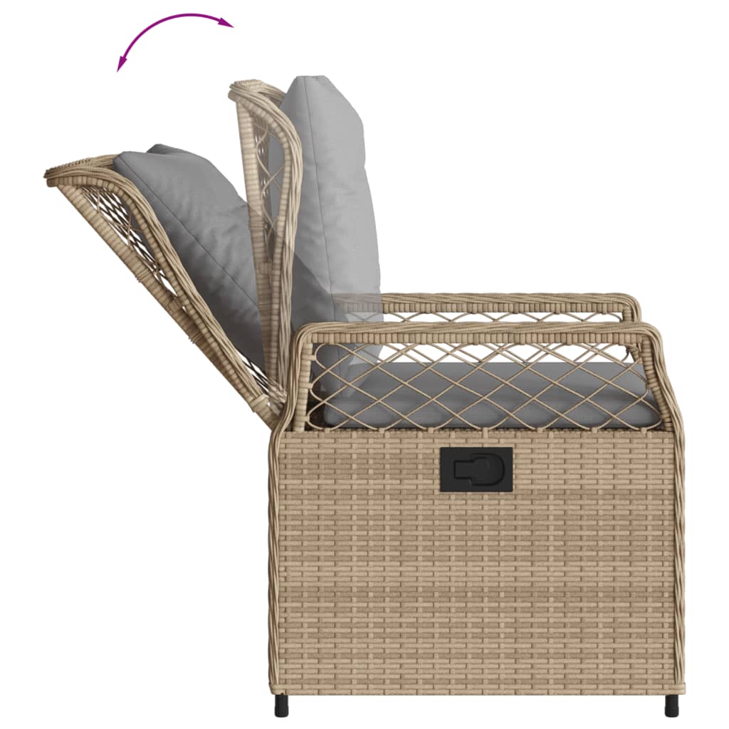 Gartensessel 2 Stk. Verstellbar Schwarz Poly Rattan