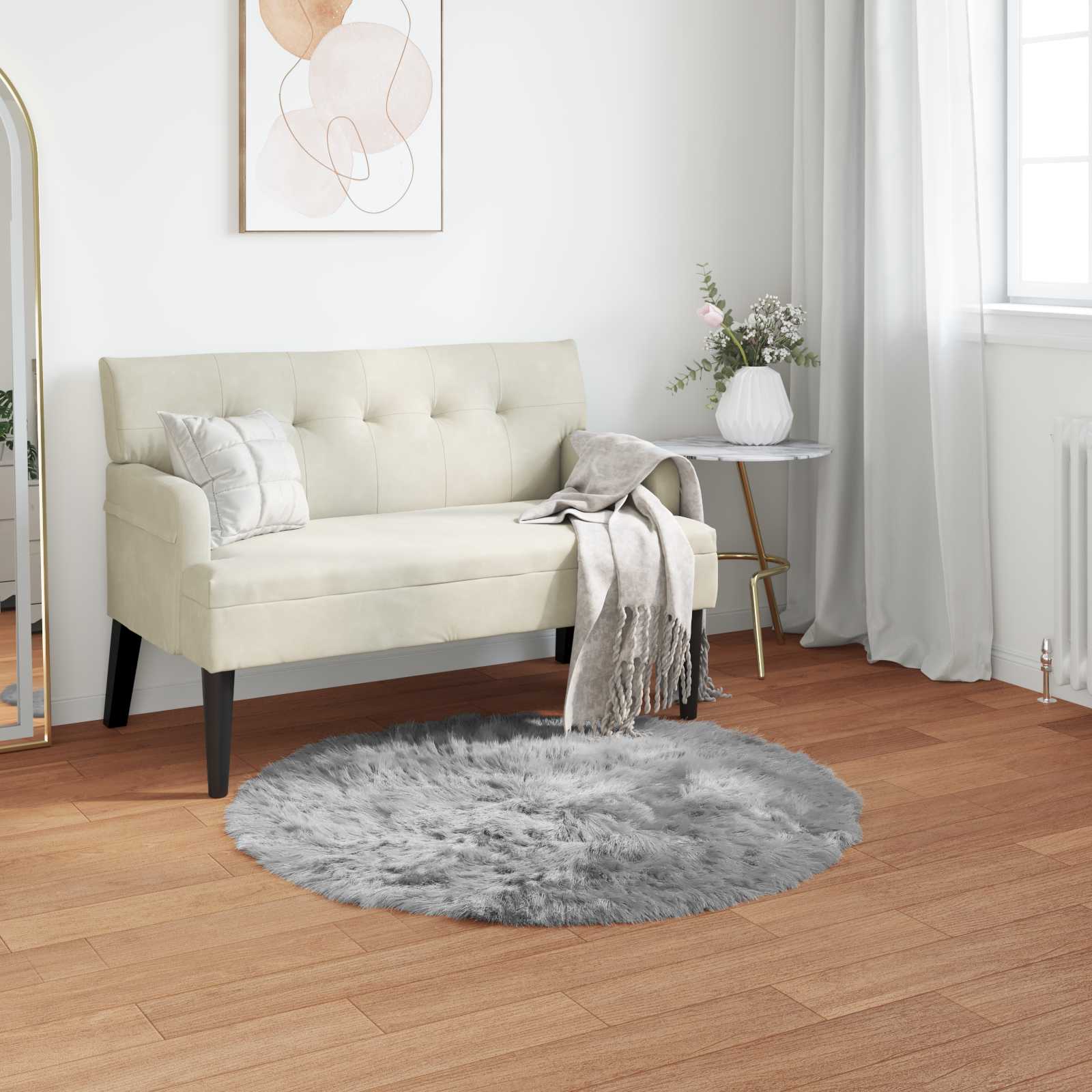 Teppich aus Kunstschaffell TAFALLA Weiß 60 x 110 cm Polyester