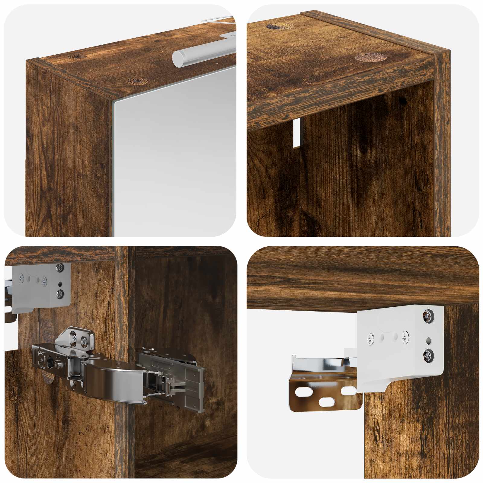 Badezimmerschrank-Set 3 pcs 80 x 10,5 x 50 cm Holzwerkstoff