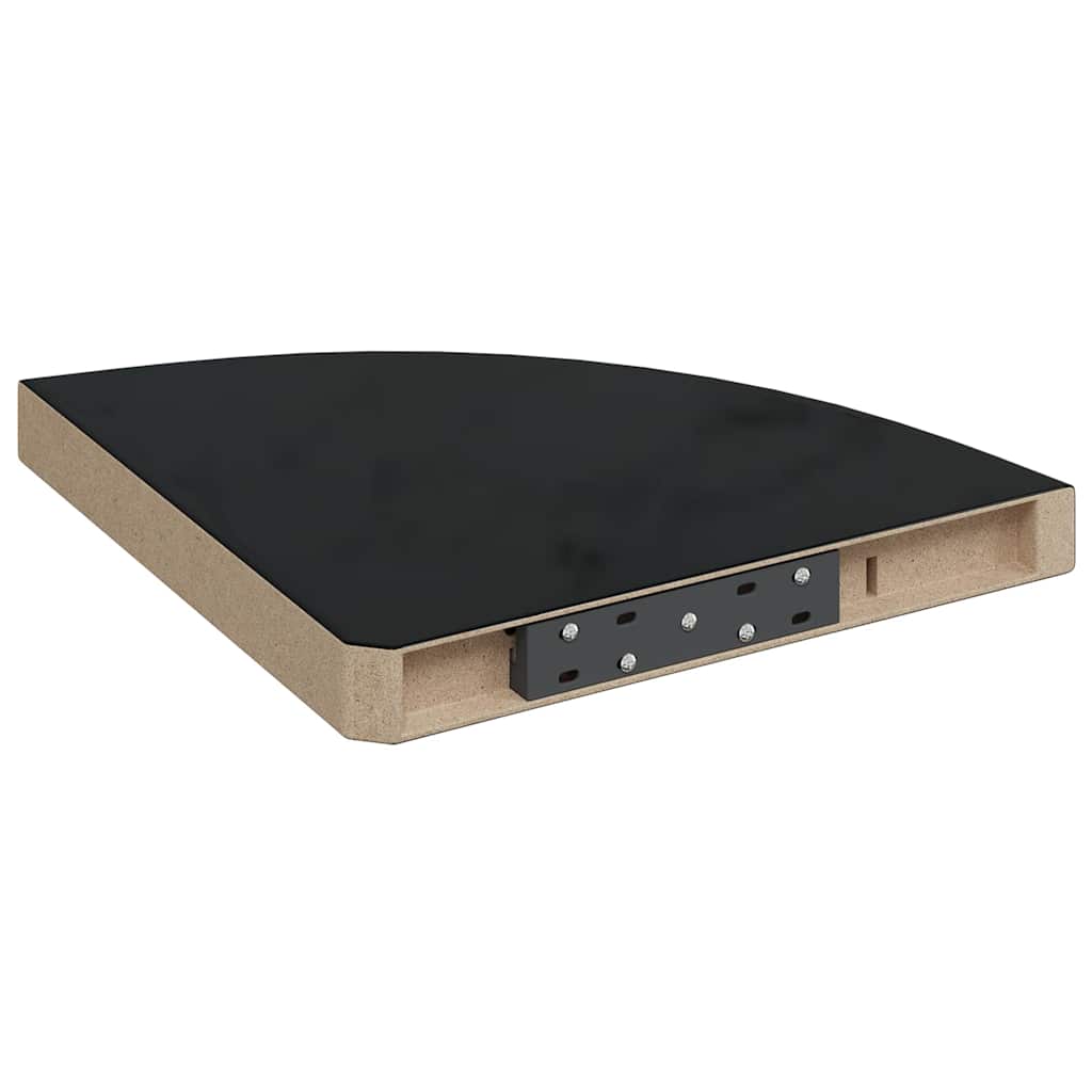 Schwebende Eckregale 2 Stk. Hochglanz-Weiß 25x25x3,8 cm MDF
