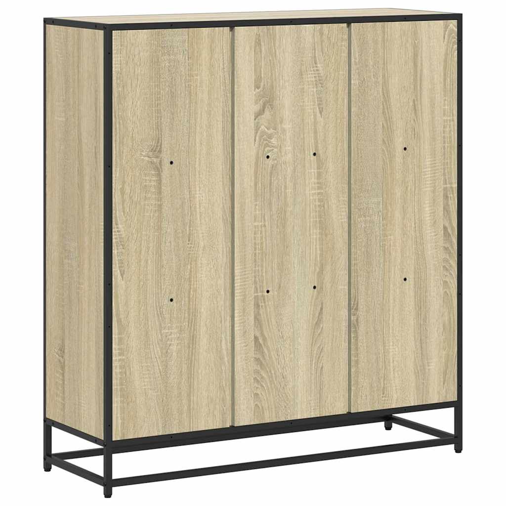 Bücherregal Schwarz 97,5x33x107,5 cm Holzwerkstoff und Metall