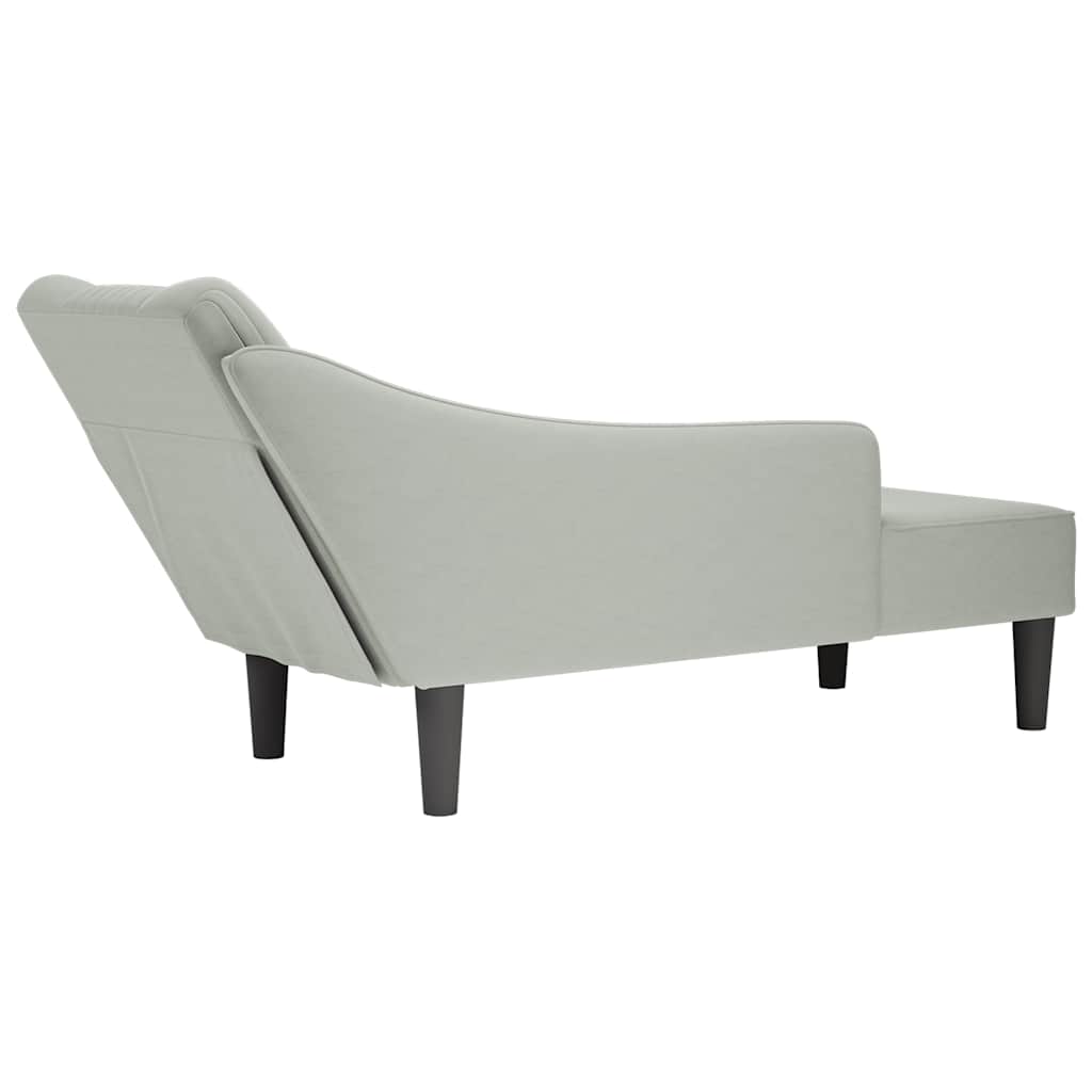 Chaiselongue mit Rechter Armlehne Blau Samt