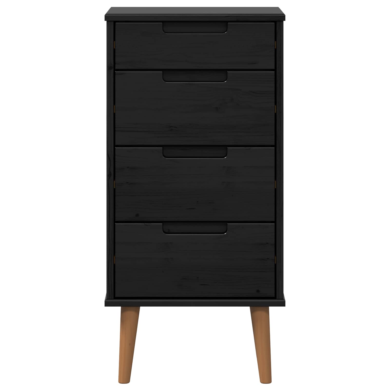 Schubladenschrank MOLDE Weiß 40x35x82 cm Massivholz Kiefer