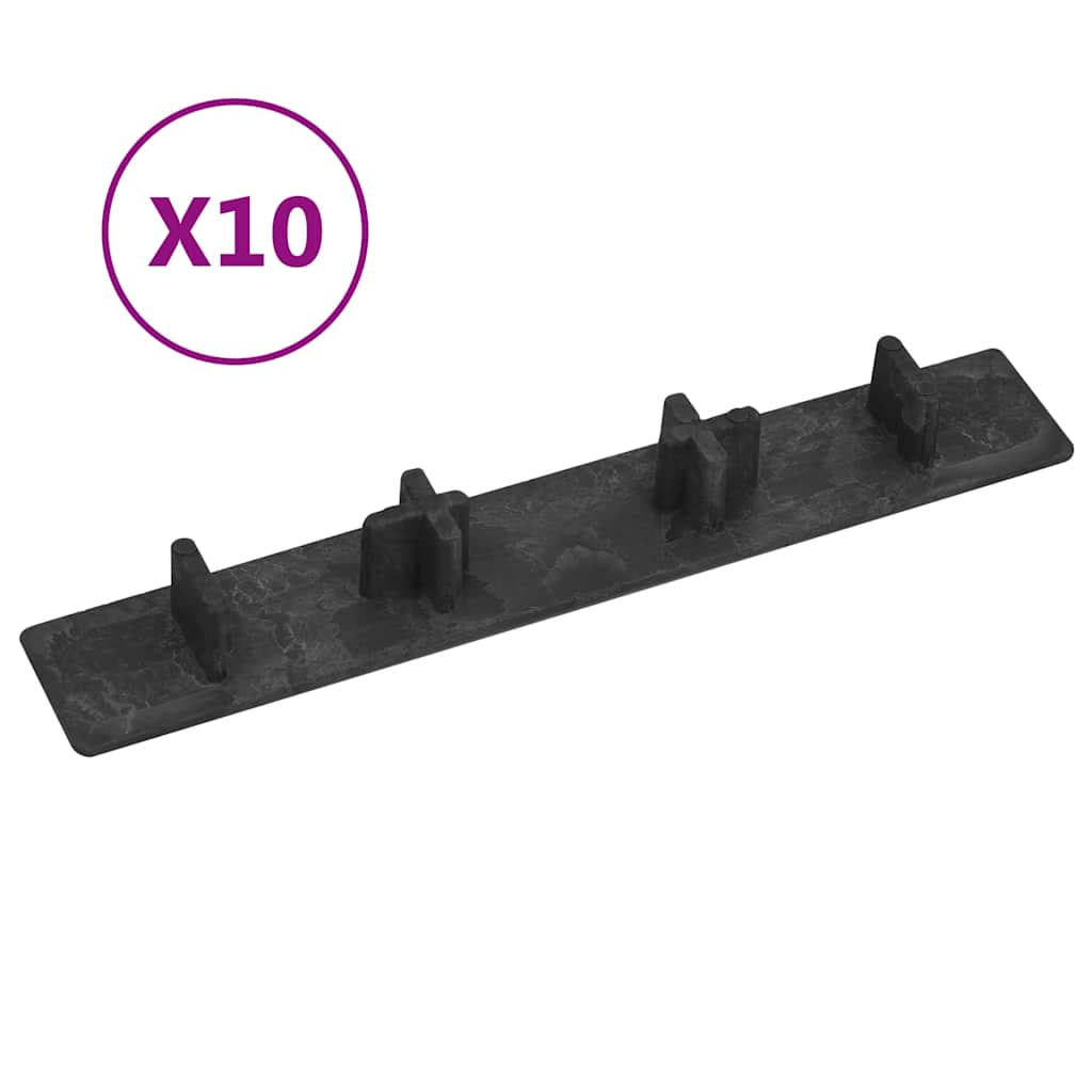 Endkappen für Terrassendielen 10 Stk. Braun Kunststoff
