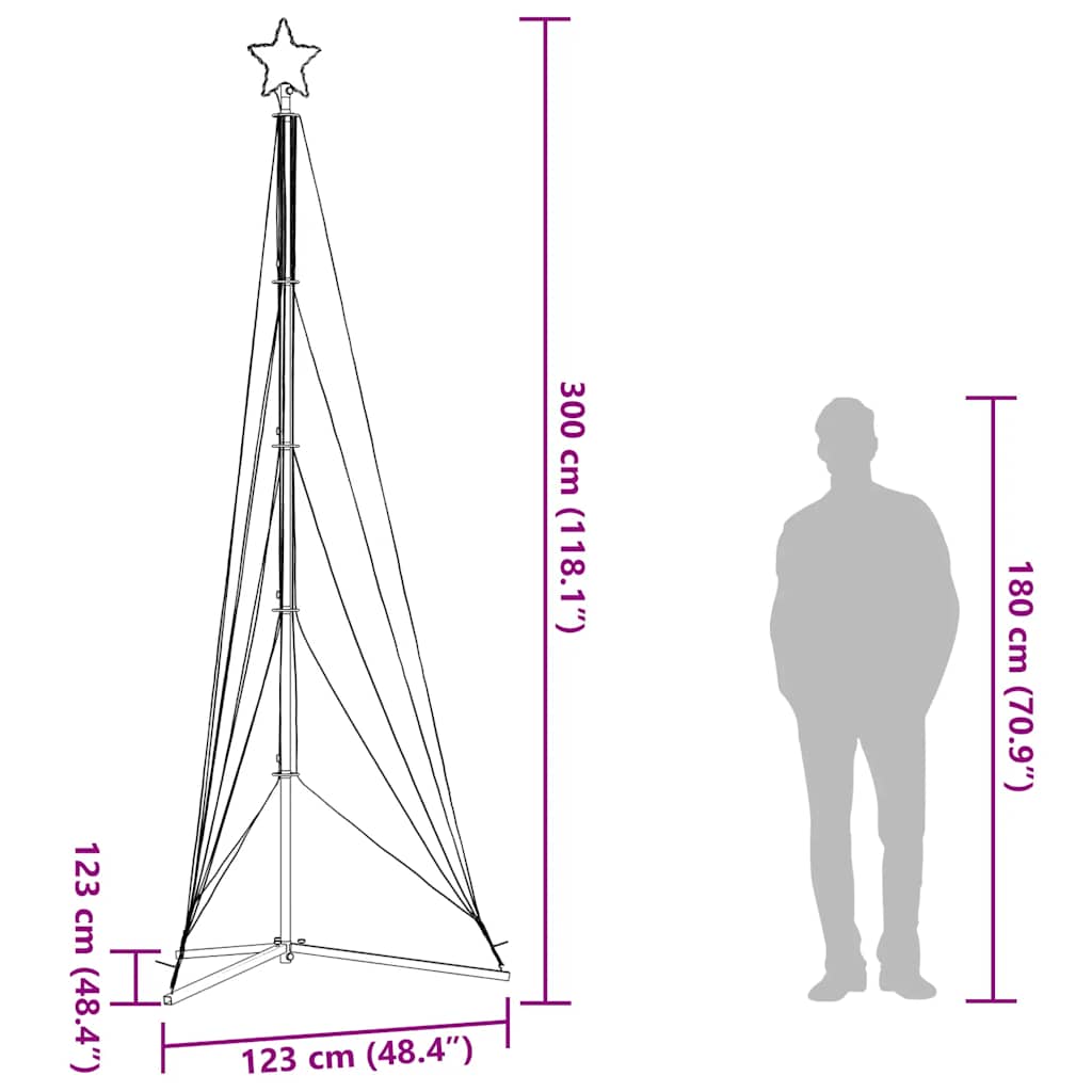 LED Weihnachtsbaum 363 LEDs Warmweiß 182 cm