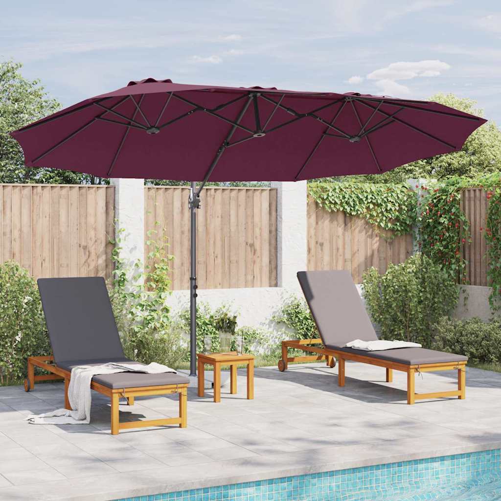 Sonnenschirm Sand 372 x 198 x 243 cm Polyester und Aluminium