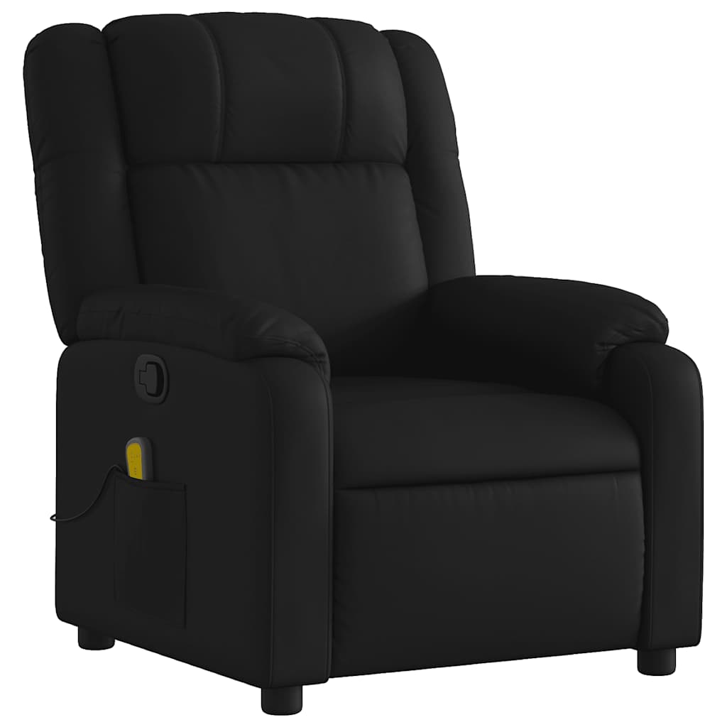 Massage-Relaxsessel, Kunstleder, Schwarz