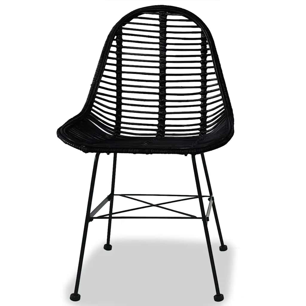 Esszimmerstühle 2 Stk. Natur Rattan