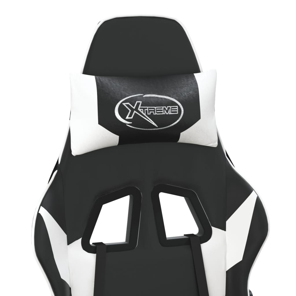 Gaming-Stuhl mit Massagefunktion Schwarz und Blau Kunstleder