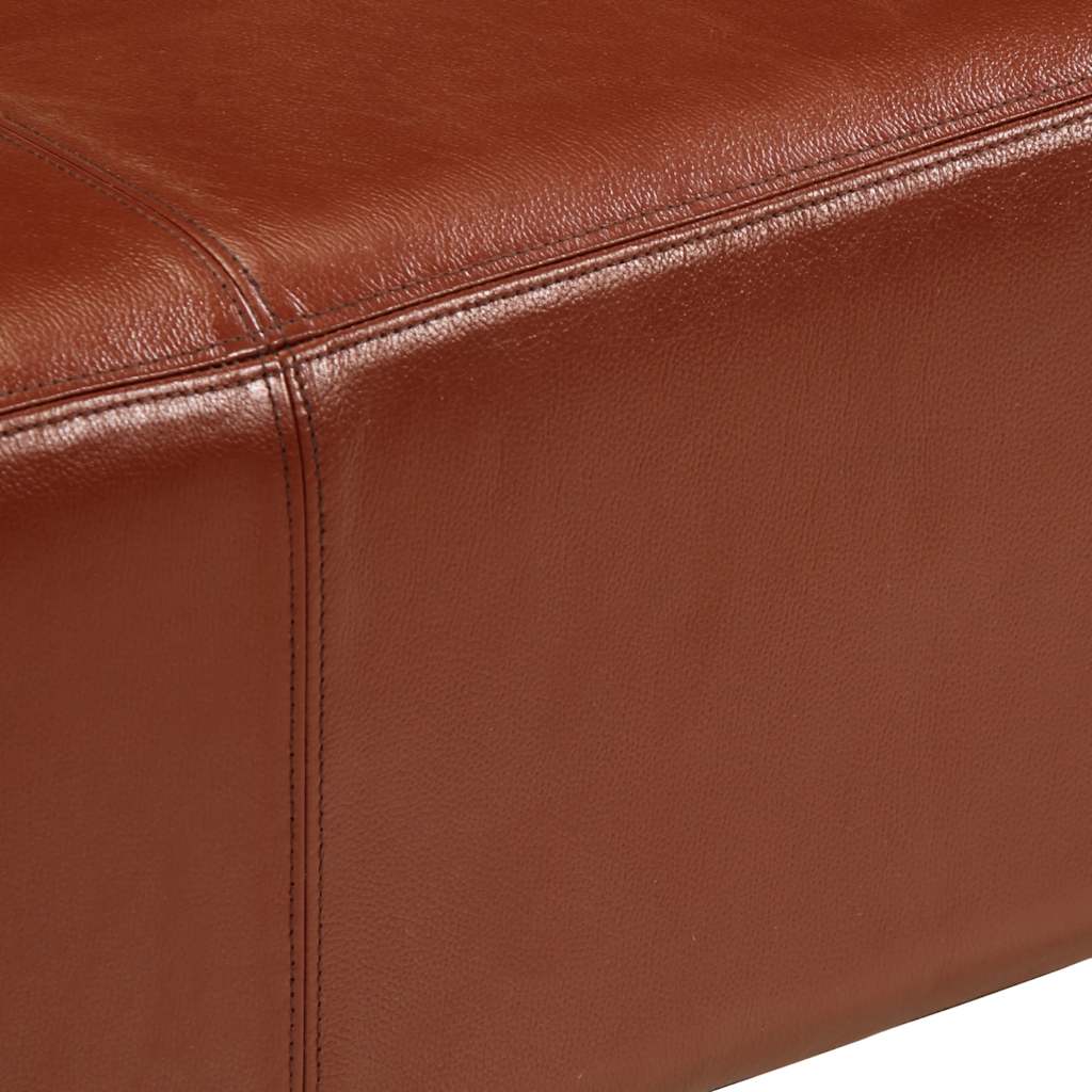Bank Turnbock-Design 160cm Braun Echtleder Massivholz Akazie