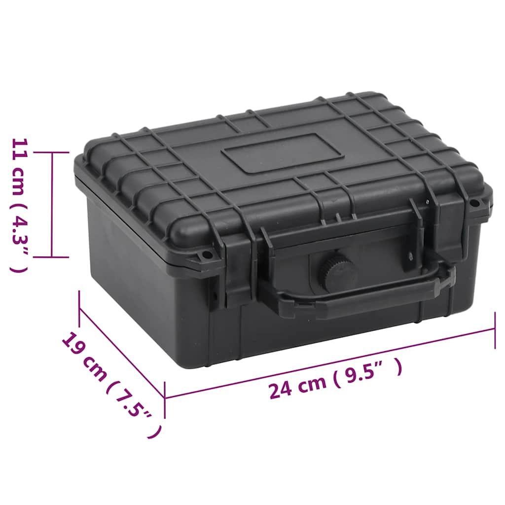 Koffer für Flugreise Tragbar Schwarz 46,5x21,5x17,5 cm PP