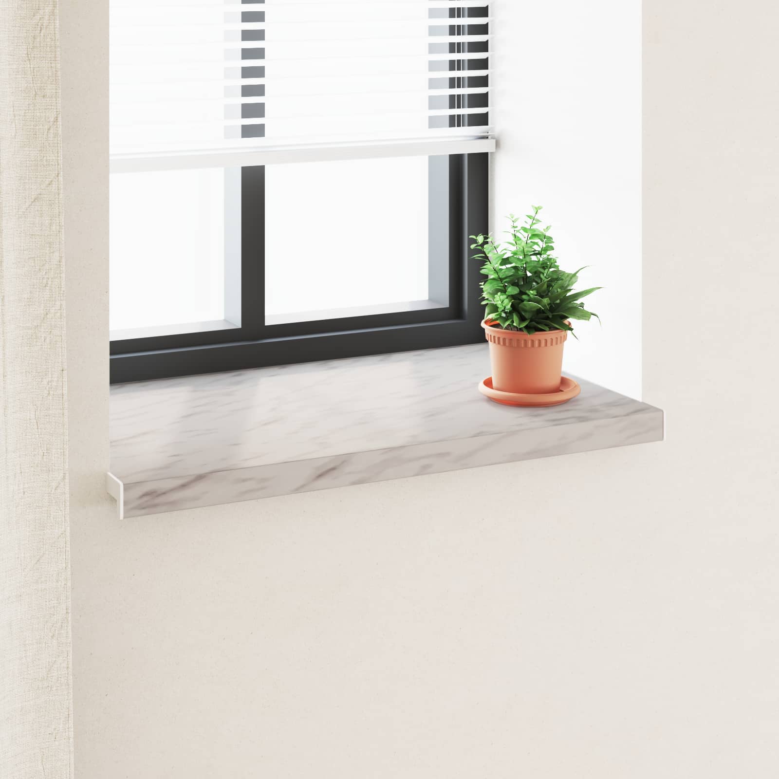 Fensterbank Weiß 60 x 10 x 4,5 cm PVC
