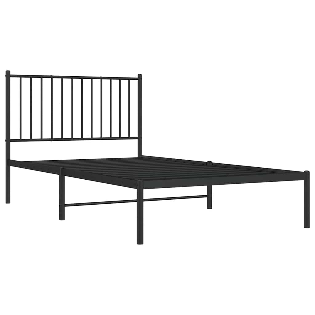 Bettgestell Metall Schwarz 75x190 cm