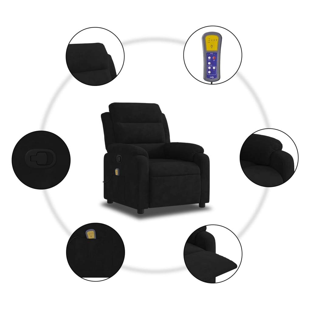 Massage-Relaxsessel, hellgrauer Samt