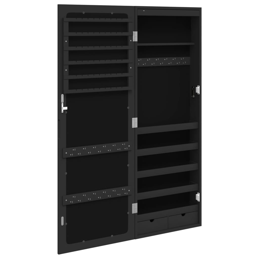 Spiegel-Schmuckschrank mit LED-Beleuchtung Wandmontage Weiß