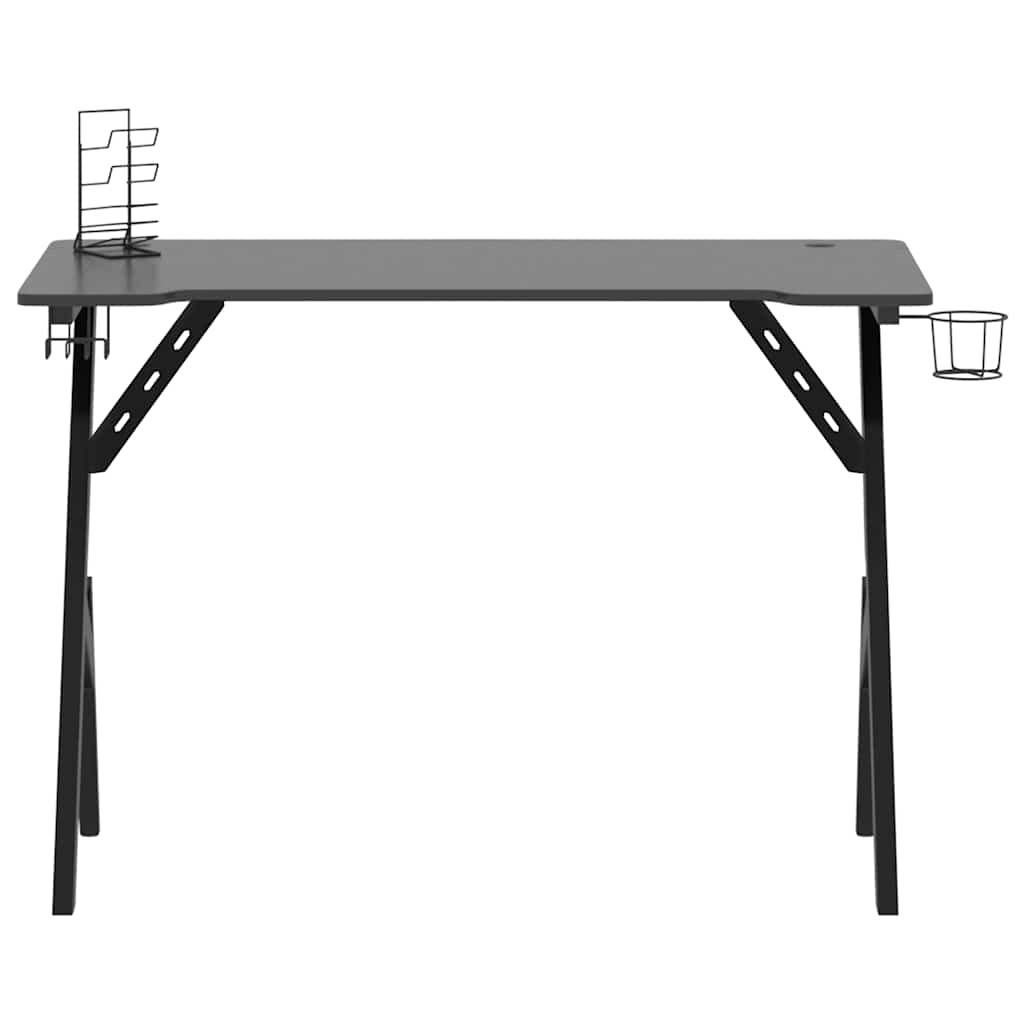 Gaming-Schreibtisch mit Y-Gestell Schwarz 90x60x75 cm
