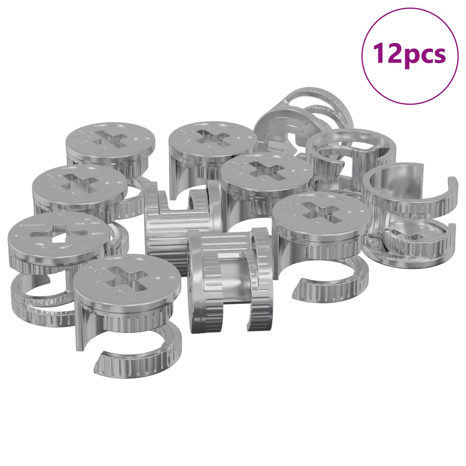 Zapfenschloss-Muttern 2 pcs Silber 12 x 10 mm Metall