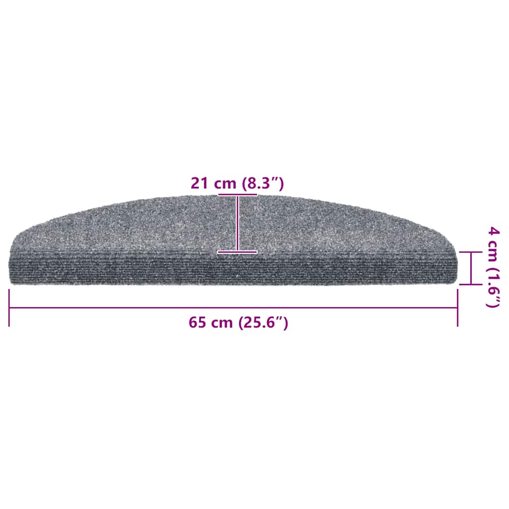 Stufenmatten Selbstklebend 15 Stk. 56x17x3 cm Hellbraun Halbrund