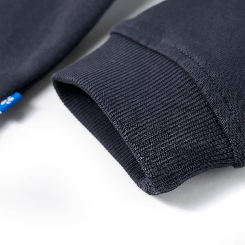 Kinder-Kapuzenpullover mit Halbem Reißverschluss Anthrazit Cognac 92