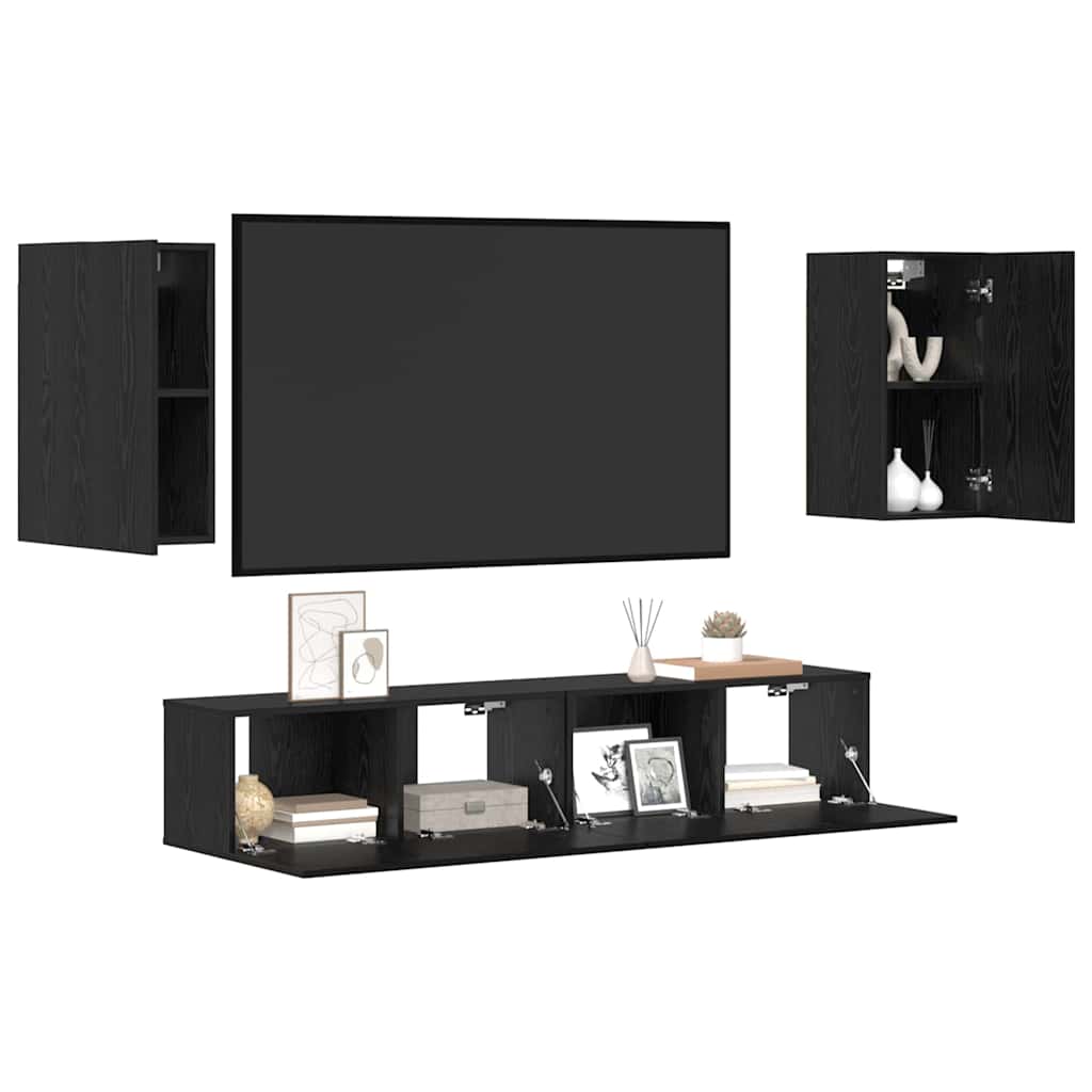 3-tlg. TV-Schrank-Set Weiß Holzwerkstoff