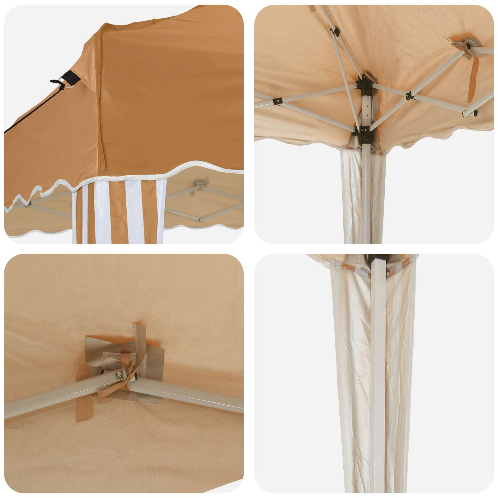 Pop-up Partyzelt 288 x 288 x 245 cm Creme Oxford-Stoff