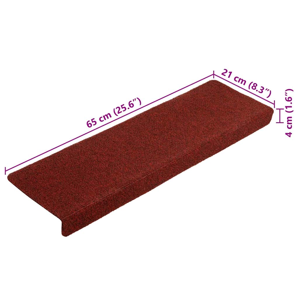 Stufenmatten Selbstklebend 15 Stk. 65x21x4 cm Hellbraun Rechteckiger Rand