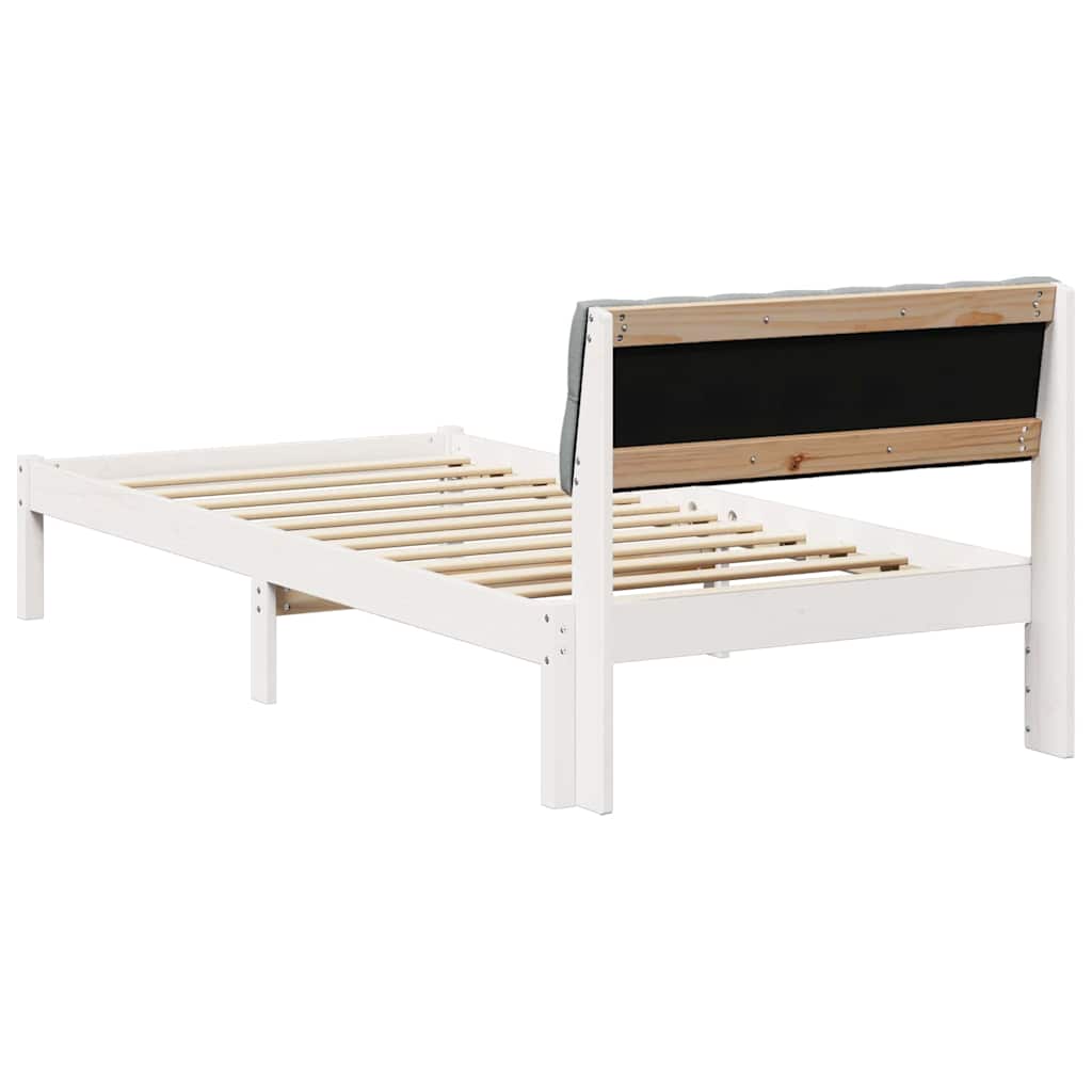 Bettgestell Braun und hellgrau 200 x 200 cm Massivholz Kiefer