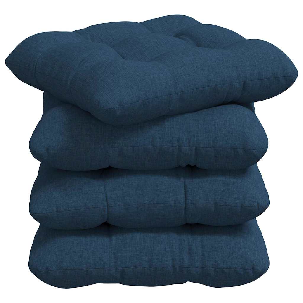 Sitzkissen 4 pcs Hellgrau 40 x 40 x 12 cm Stoff