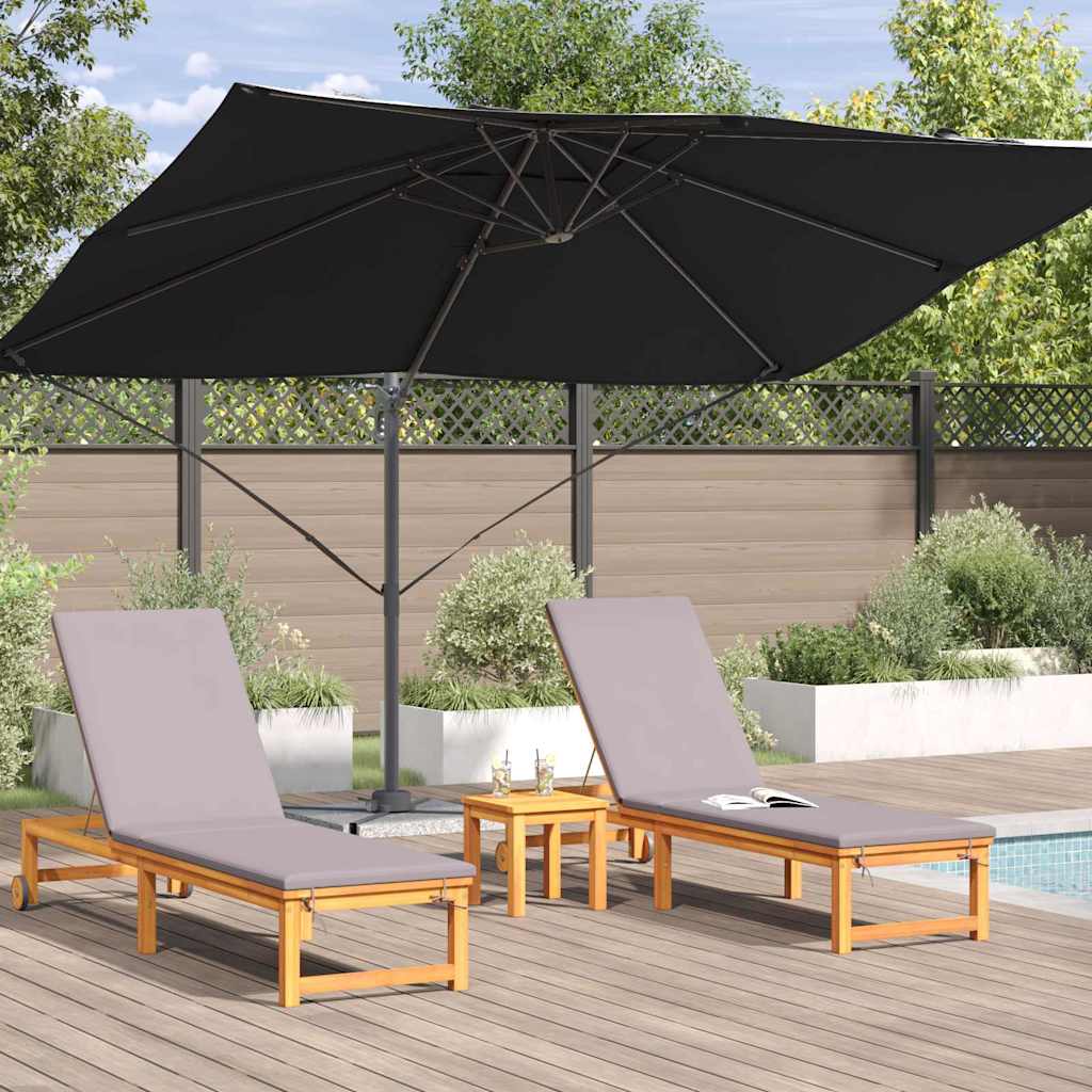 Sonnenschirm Sand 351 x 250 x 260 cm Polyester und Aluminium