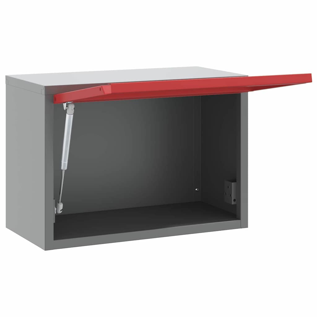 Werkzeugschrank mit Speicher Schwarz und Grau 50 x 25 x 35 cm