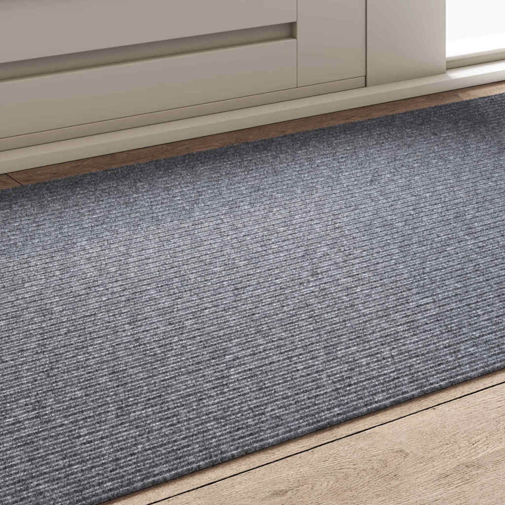 Teppichläufer Grau 80 x 150 cm Stoff