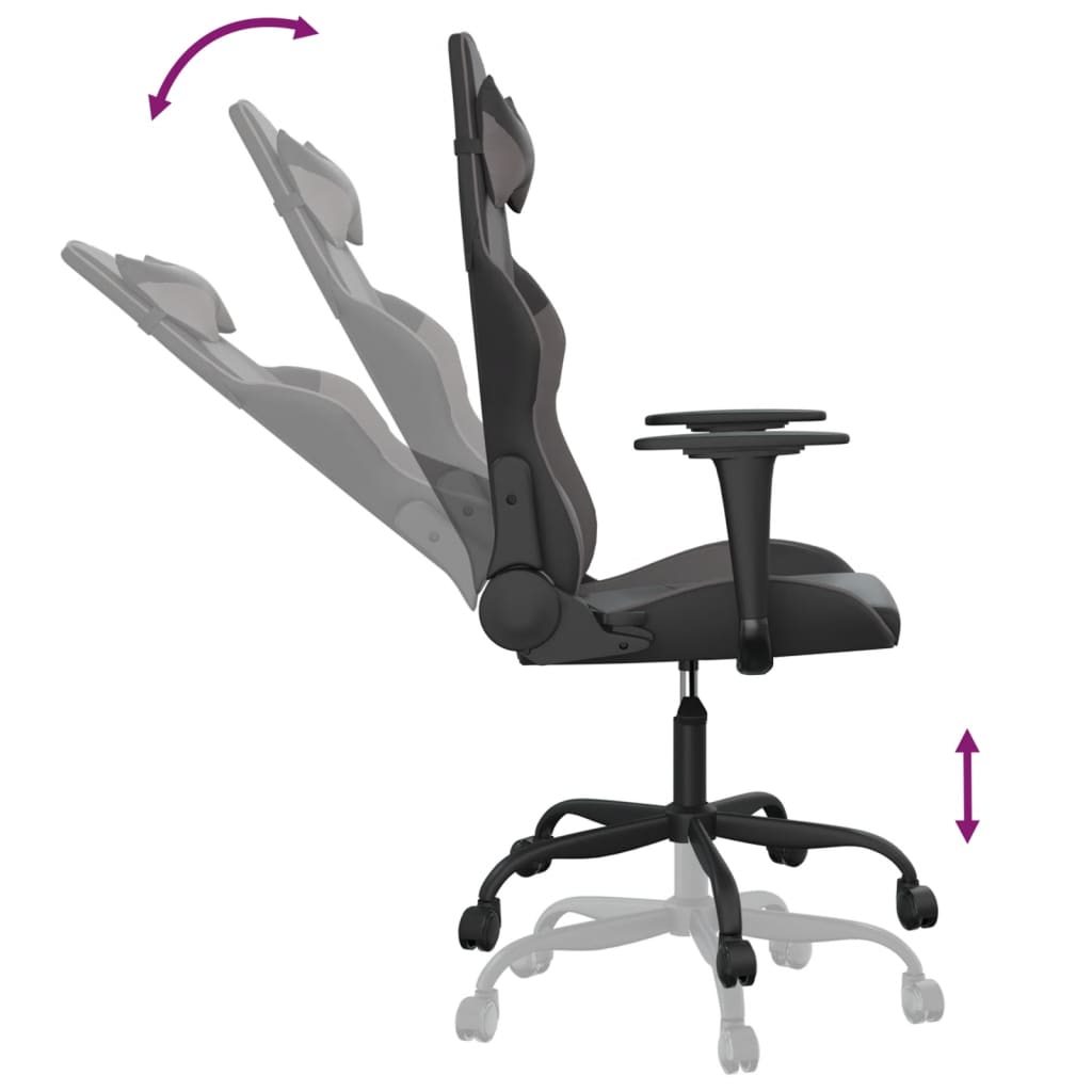 Gaming-Stuhl mit Massagefunktion Schwarz und Rot Kunstleder