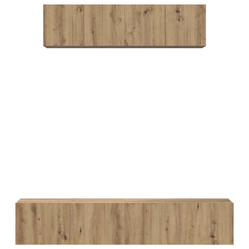 4-tlg. TV-Schrank-Set Weiß Holzwerkstoff