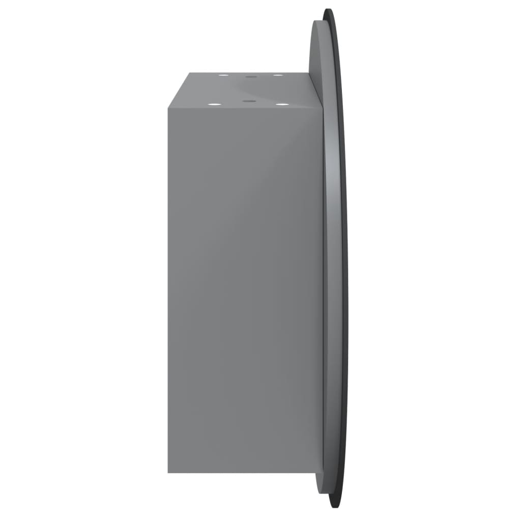 Badezimmerschrank mit Rundem Spiegel & LED Weiß 40x40x17,5 cm