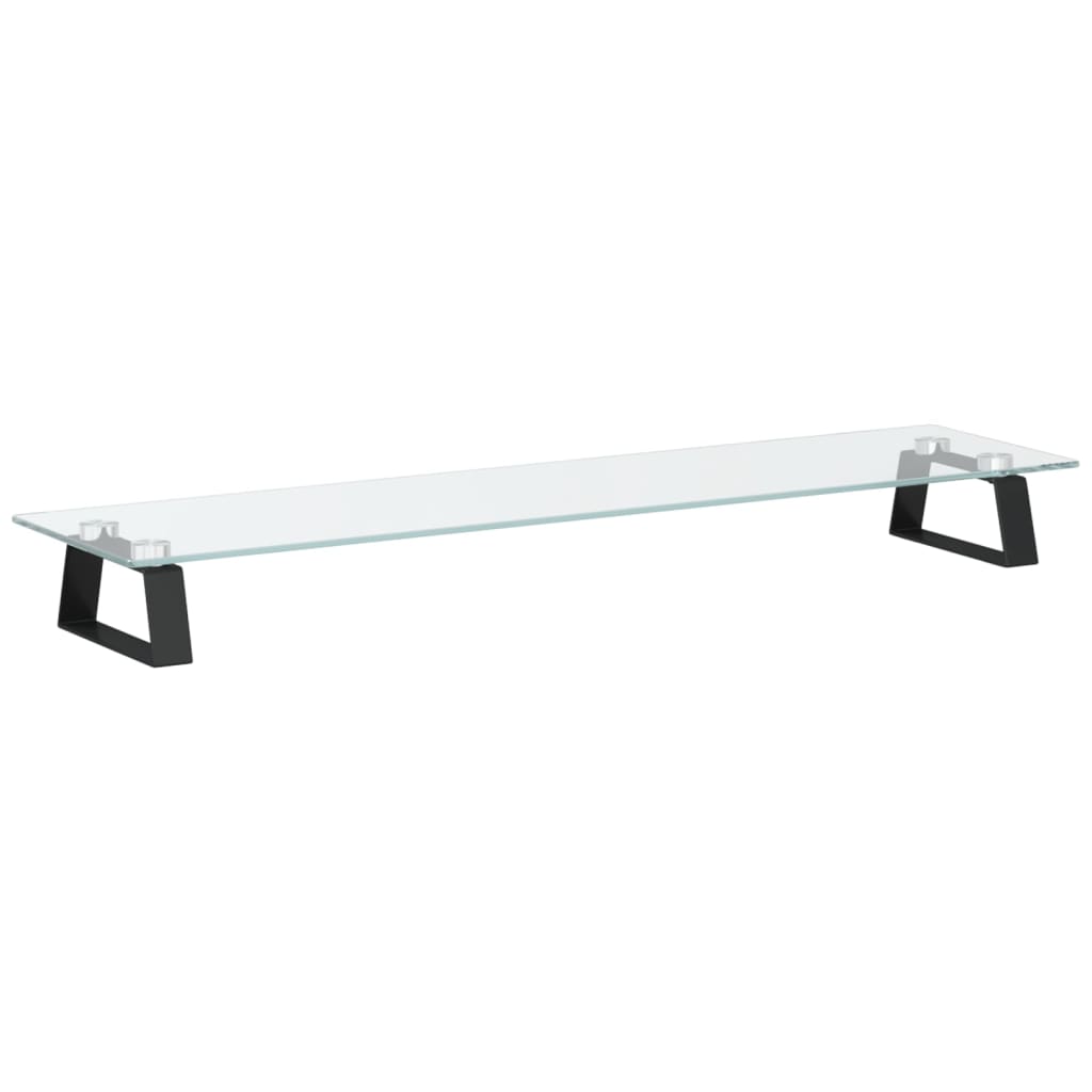 Monitorständer Weiß 60x20x8 cm Hartglas und Metall