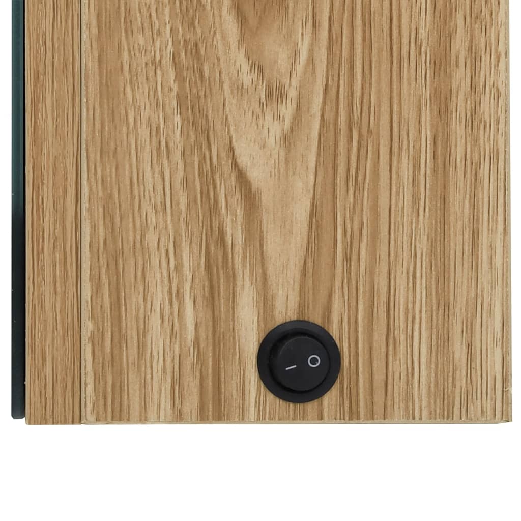 LED-Bad-Spiegelschrank Betongrau 50x14x60 cm